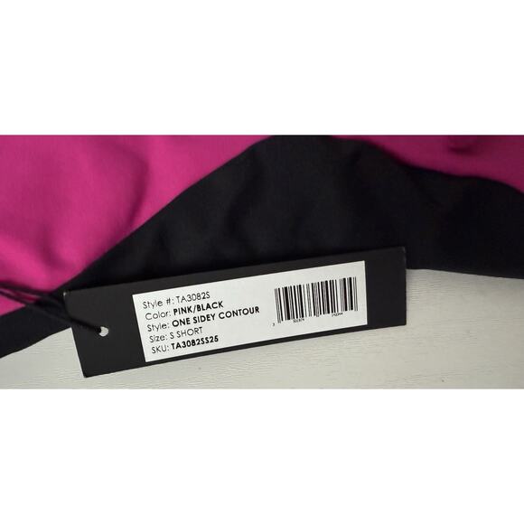 NWT TA3 One Sidey Contour Swimsuit Pink Black Size Small Short - Picture 4 of 6